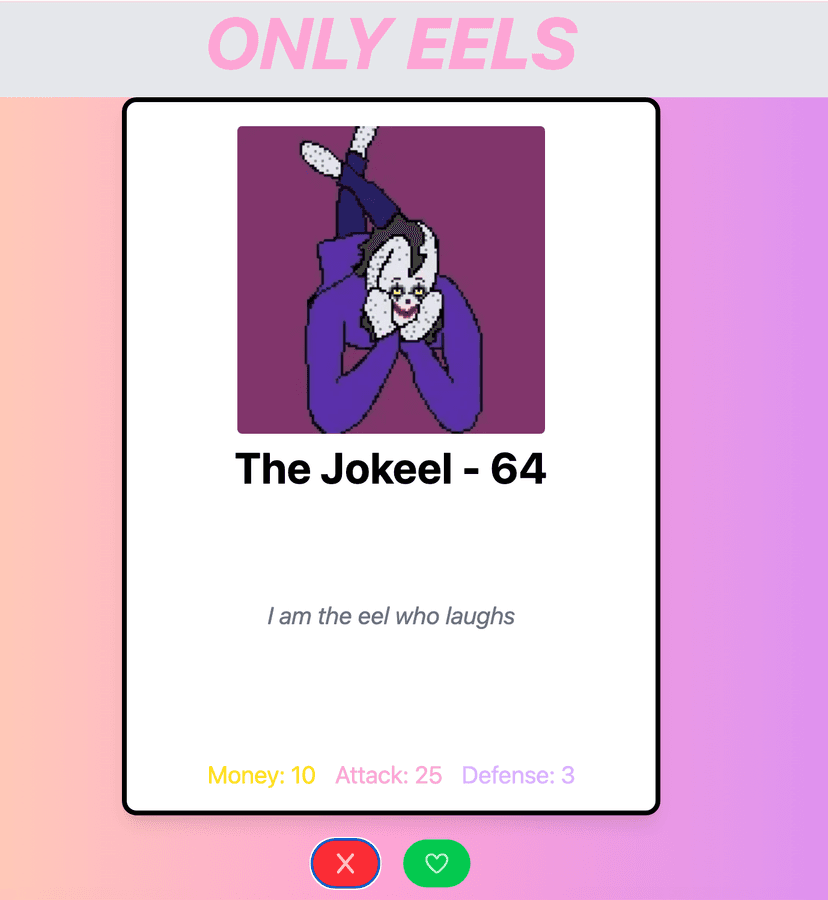 Photo of only eels website